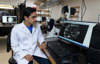 Researcher Saad Bhamla and protozoan